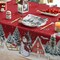 Christmas Tablecloth 60×84 Inch, Winter Snowman House Christmas Trees Red Washable Table Cover for Party Picnic Dinner Decor